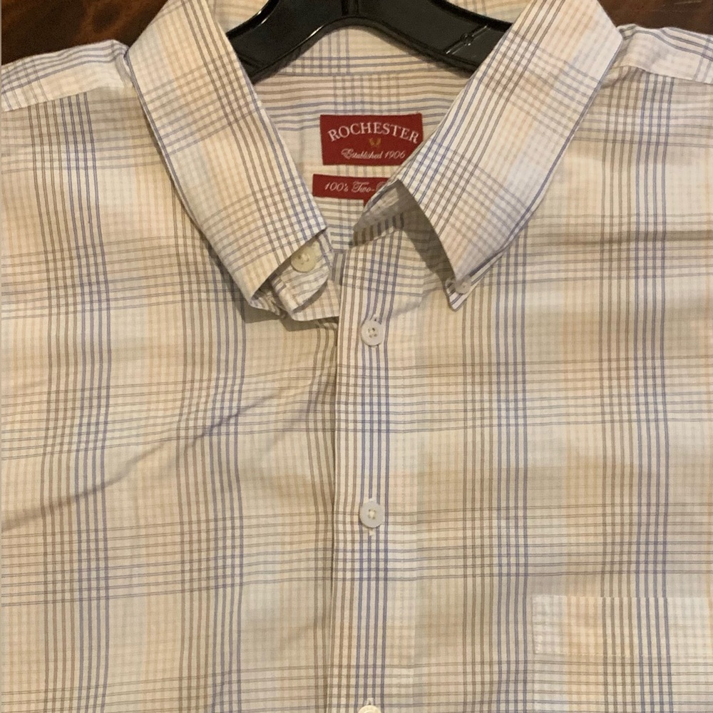 Rochester Button-down Plaid Dress Shirt - Size 3XT - Big & Tall